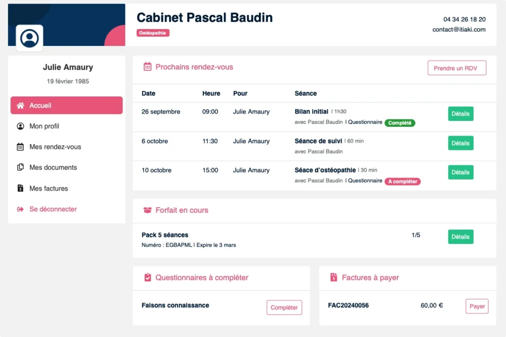 logiciel de gestion iTiaki compte Naturopathe.pro