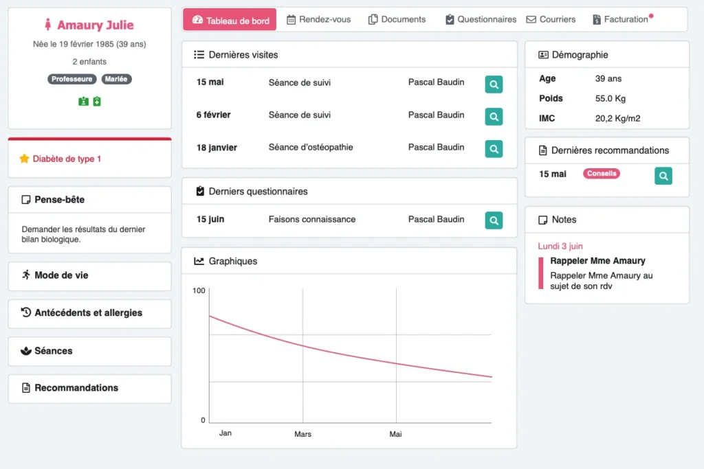 logiciel de gestion iTiaki Patients Naturopathe