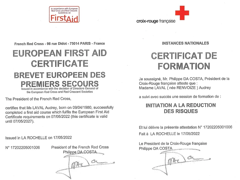 Diplome Firstaid Audrey Laval 800x600