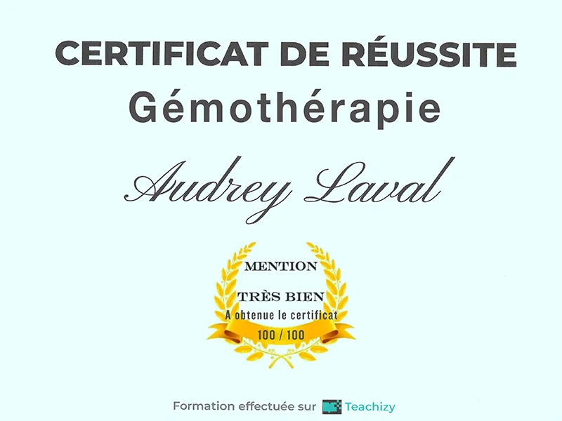 Diplome Gemotheraphie Audrey Laval 800x600