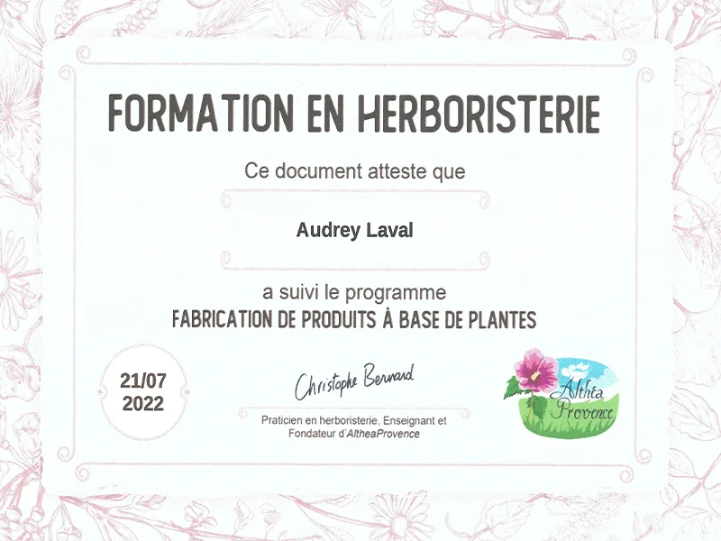 diplome heboristerie fabrication audrey laval 800x600 1