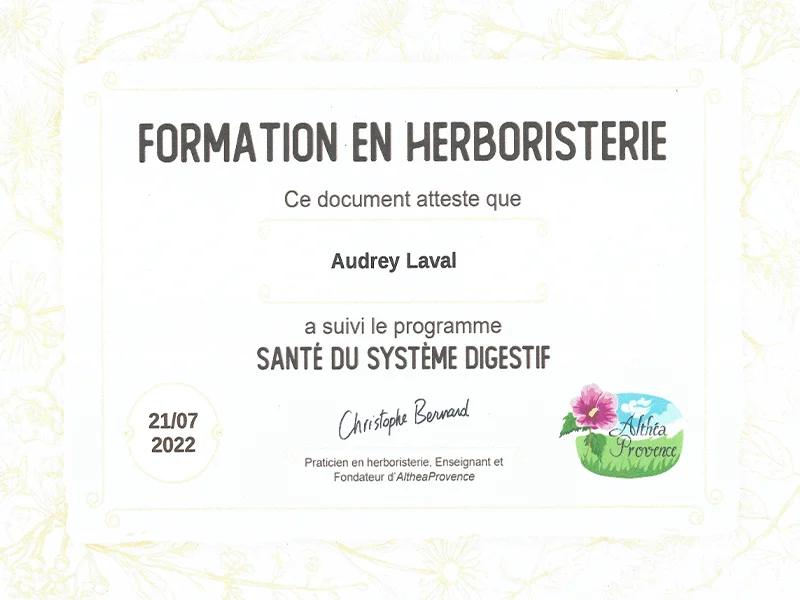 Diplome Herboristerie Sante Audrey Laval 800x600