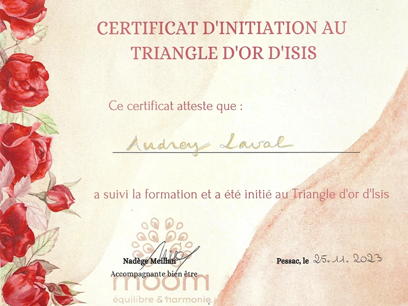 Diplome Triangle Or Isis Audrey Laval 800x600