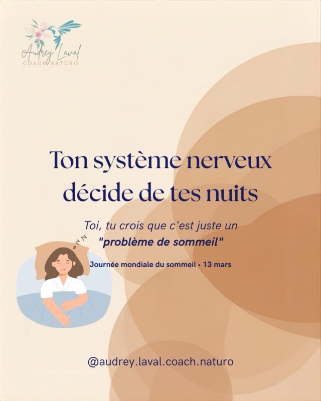 Ton système nerveux décide de tes nuits.
Toi, tu crois que c’est juste un « problème de sommeil »

Aujourd’hui, Journée mondiale du sommeil : Sleep Well, Live Better - bien dormir, c’est mieux vivre… mais tant que ton système nerveux reste en mode alerte, ton corps ne sait pas lâcher prise assez pour entrer dans un vrai sommeil réparateur 

Concrètement, ça peut ressembler à :
• tu tombes de fatigue mais ton mental ne s’arrête jamais
• tu te réveilles entre 2h et 4h avec le cœur qui bat un peu plus vite
• tu dors “assez d’heures”, mais tu te lèves épuisé·e, comme si la nuit n’avait servi à rien

Ce n’est pas un manque de volonté.
C’est un système nerveux qui n’a plus accès au mode régénération, celui où la charge de la journée se dépose, les hormones du stress se recalibrent et le cerveau passe en mode réparation et tri des mémoires

Si tu veux vraiment “bien dormir pour mieux vivre”, commence par réguler ton système nerveux :
• des rituels du soir qui disent à ton corps “tu es en sécurité”
• du mouvement doux, de la respiration, du son pour apaiser avant de te coucher
• un environnement qui soutient tes rythmes naturels (lumière, écrans, bruit, horaires)

💡 La lumière joue aussi un rôle clé dans ton horloge interne : bien exposé·e le matin, ton cerveau régule mieux mélatonine et sérotonine, ce qui aide ton système nerveux à retrouver des repères stables et améliore la qualité de ton sommeil

C’est pour ça que j’utilise et recommande les lunettes de luminothérapie MyLuminette, qui reproduisent la lumière du jour pour soutenir ton énergie, ton humeur et ton sommeil, surtout quand tu manques de soleil

✨ Profite de –15% avec le code AUDREY-NATURO
Fonce, et offre-toi ta dose de soleil quotidienne ☀️

💬 Dis-moi en commentaire : tu luttes plutôt pour t’endormir, rester endormi·e, ou tu te réveilles déjà fatigué·e le matin ?

#journéemondialedusommeil #worldsleepday #sommeil #systèmenerveux #nervoussystemregulation naturopathie